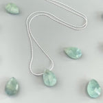 Aquamarine Necklace Sterling Silver