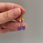 Facetted Tanzanite Earrings dangle Sterling Silver, Rose Gold, 14k Gold