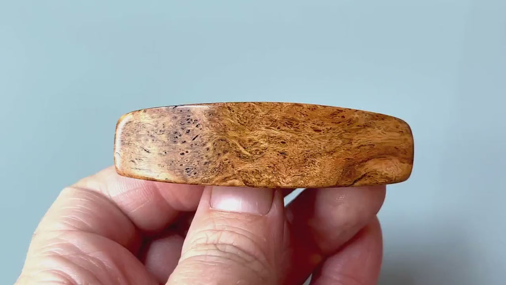 Small Hair Clip, wood non slip, fine hair Barrette for women Cherry Burl Local Wood 5th Anniversary gift for wife girlfriend minimalist claw