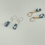 Moss Kyanite Earrings Dangle drop 14k Gold fill, Sterling Silver