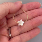 Dainty Star Necklace, Mother of Pearl shell choker necklace gold, sterling silver, handmade beachy summer jewelry for bridesmaids, mom