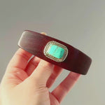 Bloodwood Genuine Turquoise Sterling Silver Gemstone Barrette Large Southwestern Hair Clip