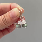 Dainty Labradorite and Moonstone Drop Earrings in sterling silver, gold, rose gold