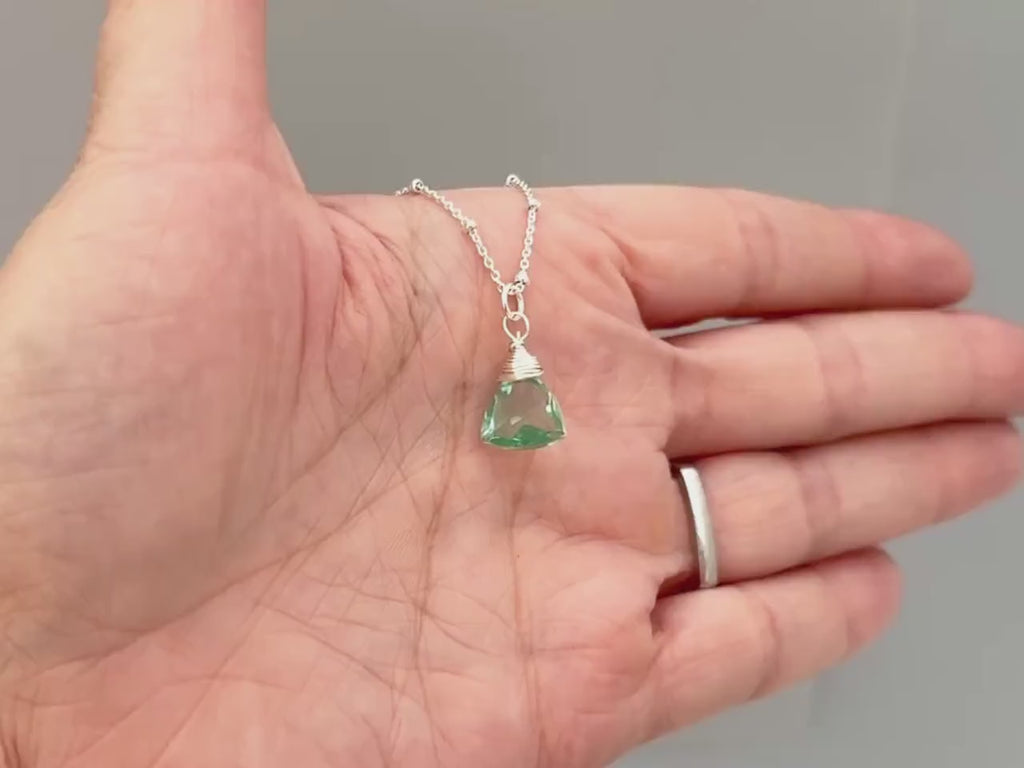 Aquamarine Necklace Silver, Gold