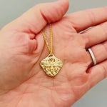 Honey Bee Necklace 18k gold pendant for women statement summer jewelry great gift for gardener nature lover wife girlfriend mom bff daughter