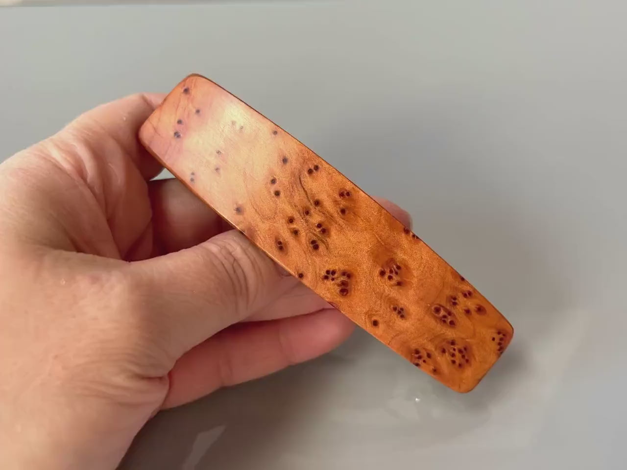 Thuya Burl wood barrette
