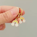 Pastel Rainbow Earrings cute flower Huggie Hoops trendy colorful cloud earrings for women pride gift unique festival pride jewelry for women