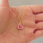 Watermelon Necklace gold heart cute summer jewelry gift for her unique fun miniature fruit jewelry for her cutecore gift for teens, daughter