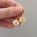 Gold Sunburst Crystal Earrings dangle