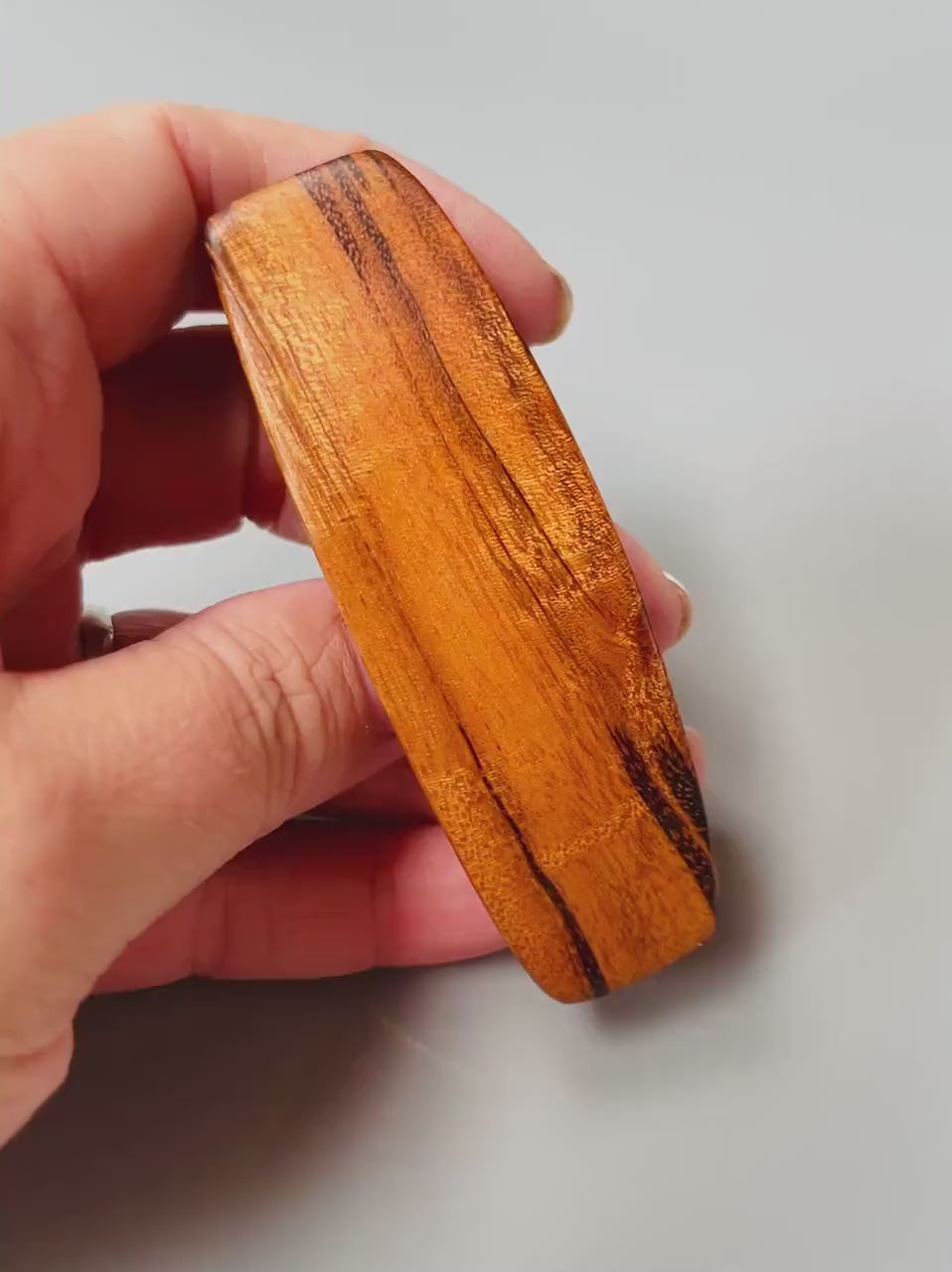 Hair Clip Medium Tigerwood Wooden Barrette for women