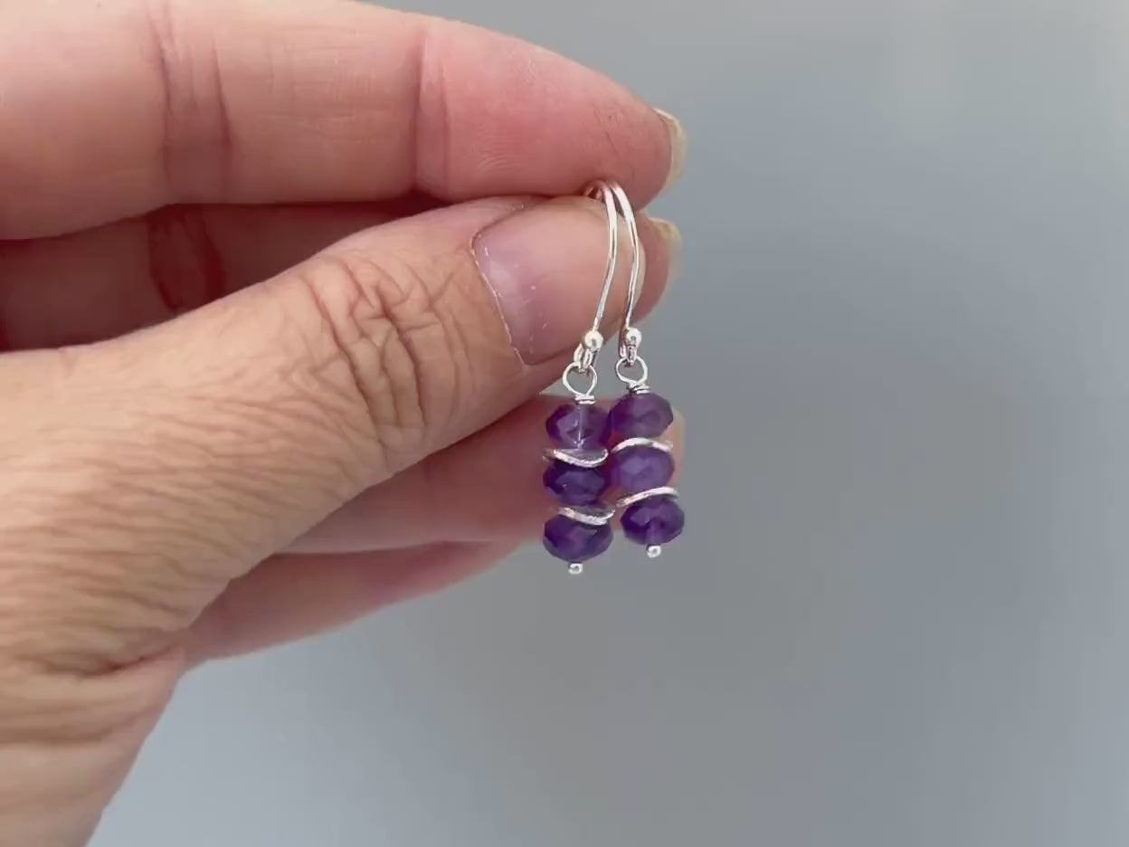 Dainty Amethyst Earrings dangle