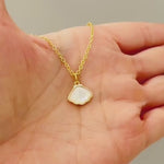 Mother of Pearl Shell Necklace Gold Summer Jewelry June Birthstone Nautical Ocean Coastal Beach Jewelry Gift for Her Shell Pendant for women