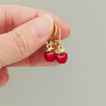 Apple Earrings dangle gold teacher gifts for women, colorful cute red Fruit Food Jewelry nature inspired fall jewelry gift for gardeners