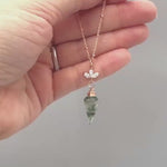 Moss Agate Necklace Rose Gold, Sterling Silver, Gold