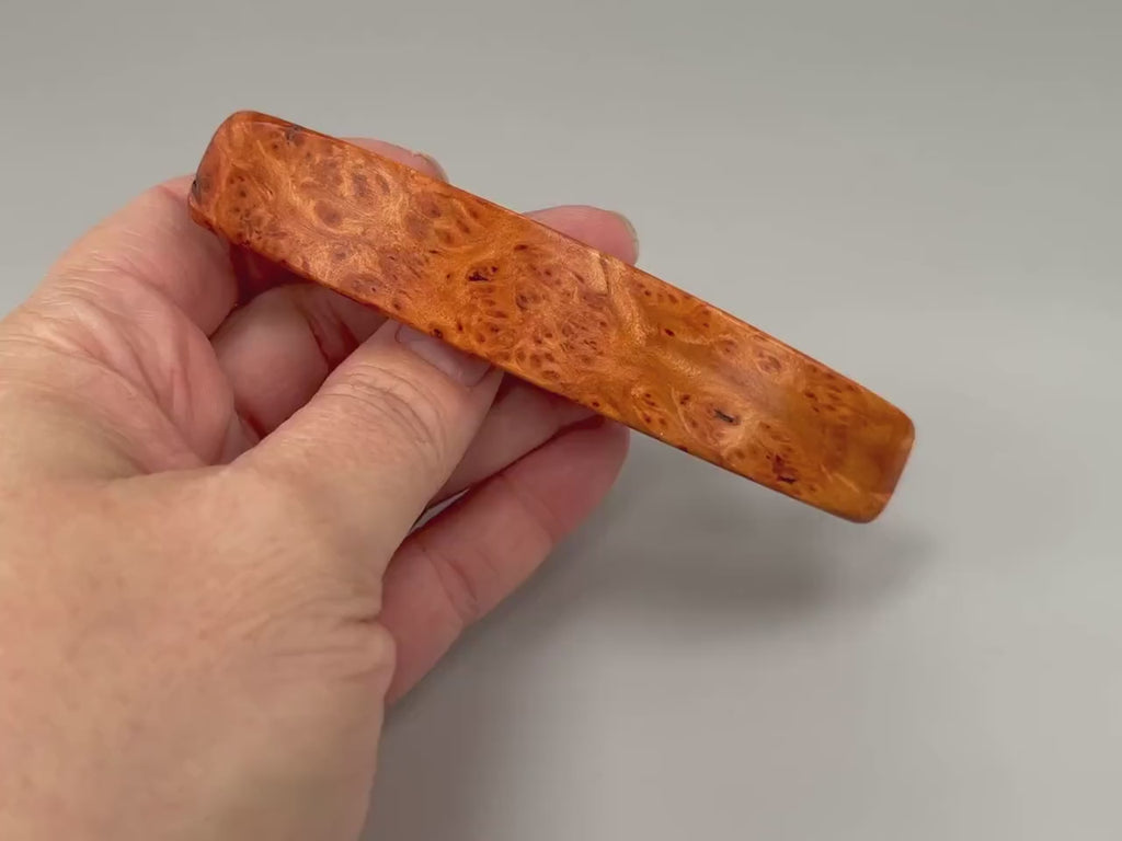 Long Hair Clip for thick hair Large Redwood Burl barrette for women