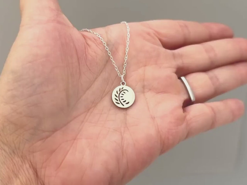 Dainty Fern Necklace Sterling Silver handmade boho leaf nature jewelry unique gift for gardeners sister, daughter, mom, granddaughter