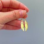 Boho Bird Feather Earrings dangle gold, sterling silver feather Jewelry unique gift for mom, nature, bird lover Handmade dangly long