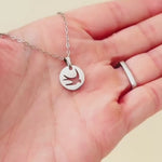 Dainty Silver Swallow Necklace handmade minimalist bird jewelry gift for nature lovers gardeners sisters friends  stainless steel pendant