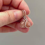 Peach Moonstone Earrings Dangle Sterling Silver Teardrop Leverback Minimalist dangly Drop earrings Handmade Moonstone Jewelry gift for wife