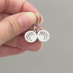 Leaf Fern Earrings Huggie Hoops dangle Sterling Silver lightweight botanical plant earrings Handmade Jewelry gift for gardener sister friend
