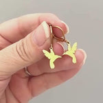 Gold Hummingbird Earrings dangle