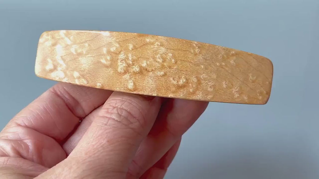 Large Birdseye Maple Wooden Hair Barrette