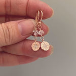 Dainty Herkimer Diamond North Star crystal earrings in Rose Gold