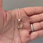 Green Amethyst Necklace Handmade sage green gemstone pendant