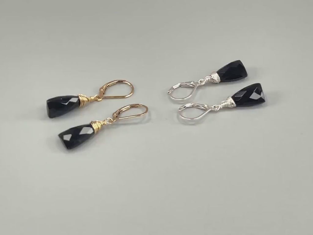 Black Onyx Earrings Dangle