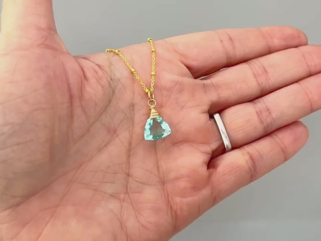 Sky Blue Topaz Necklace Gold, Sterling Silver, Rose Gold