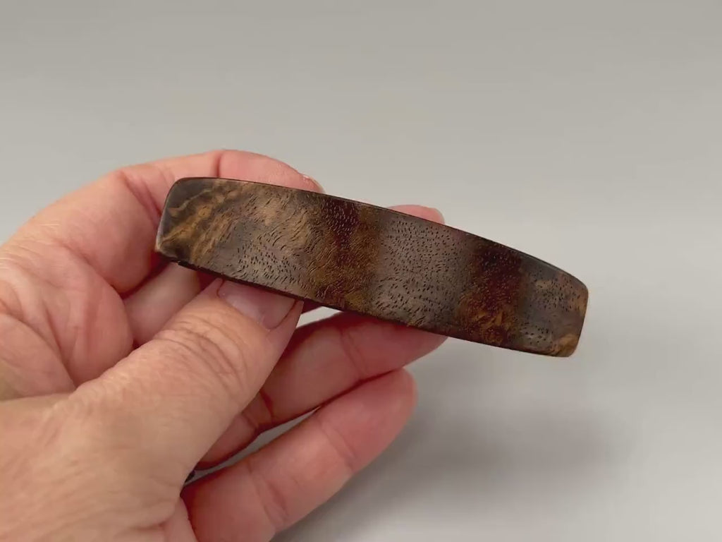 Hair Clip for Women Wood Barrette for long hair Walnut Burl Medium Minimalist Plain Hair Clip Claw Handmade elegant Wooden gift for Wife