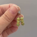 Jade Earrings dangle, Rose Gold gold, sterling silver, 14k Gold