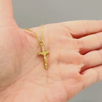 Crucifix Necklace Gold Dainty Catholic jewelry Jesus Christian cross faith necklace religious confirmation baptism Easter Gift for her woman