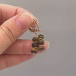 Tigers Eye Earrings dangle, 14k gold, sterling silver