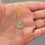 Aqua Green Chalcedony Necklace Gold, silver, rose gold