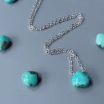 Turquoise Necklace, Sterling Silver Blue Gemstone Pendant Handmade Turquoise Jewelry Minimalist necklace for woman