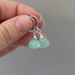 Aqua Chalcedony earrings dangle Sterling Silver