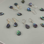 Abalone Shell Earrings 14k Gold, Sterling Silver Summer Jewelry