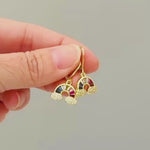 Rainbow Earrings Dangle Gold Huggie Hoops trendy colorful earrings for women pride gift unique sparkly festival pride jewelry for her