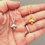 Mushroom Necklace Gold  cottagecore jewelry