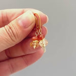 Dangly Citrine and Sunstone Drop Earrings in gold or sterling silver handmade orange yellow gemstone jewelry November Birthstone mom gift