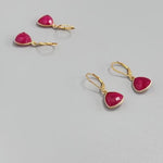 Ruby Earrings dangle Gold