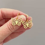 Butterfly Earrings Dangle Silver, Gold