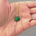 Facetted Malachite Necklace Gold