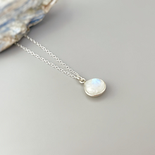 Load image into Gallery viewer, Minimalist Moonstone Necklace Sterling Silver boho Jewelry
