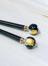 Load image into Gallery viewer, Silver and 24k Gold Elegant hair sticks, Minimalist Modern hair sticks