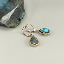 Load image into Gallery viewer, a pair of earrings sitting on top of a rock