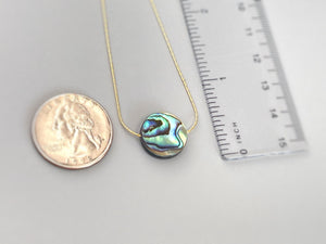 Abalone floating gemstone Solitaire Necklace