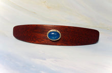 Load image into Gallery viewer, XL Genuine Lapis Gemstone barrette, Bloodwood Wooden Hair Clip