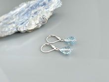 Load image into Gallery viewer, Sky Blue Topaz Leverback Earrings Silver